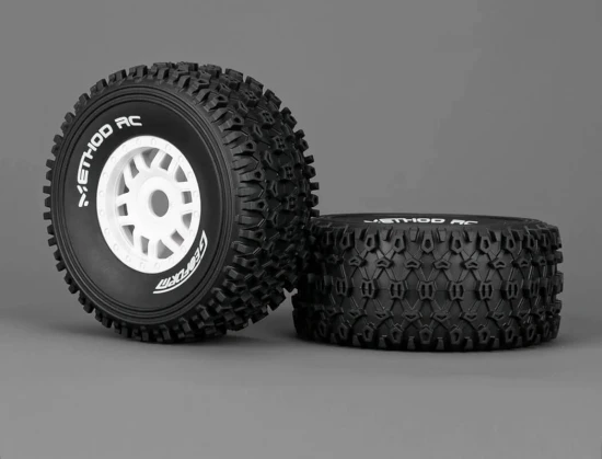 Method RC Method Geoform 1:8 SC Tyres On 17mm Hex White Wheels (2)