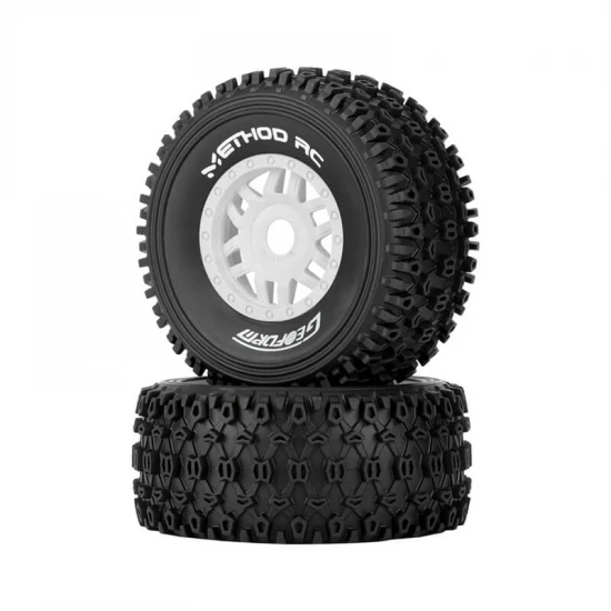 Method RC Method Geoform 1:8 SC Tyres On 17mm Hex White Wheels (2)