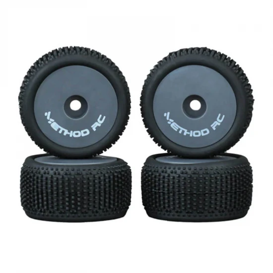 Method RC Method Nitragrip 1/24 Truck Tyres F/R On 7mm Hex Green (4)