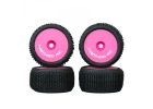 Method RC Method Nitragrip 1/24 Truck Tyres F/R On 7mm Hex Pink (4)