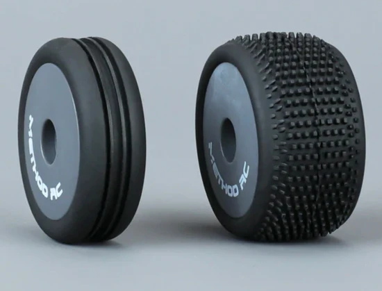 Method RC Method Nitragrip 1/24 Buggy Tyres F/R On 7mm Hex Green (4)