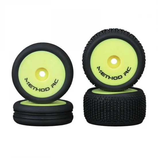 Method RC Method Nitragrip 1/24 Buggy Ty Res F/R On 7mm Hex Yellow (4)