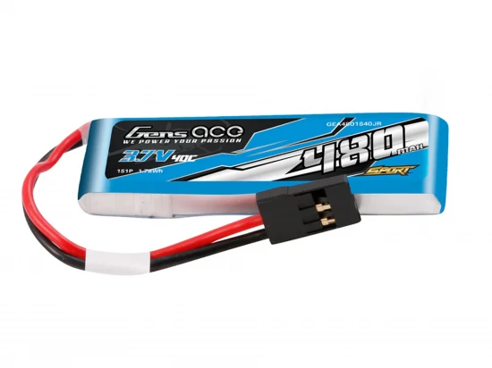Li-Po Sport 1S 3.7V 480mAh 40C with JR