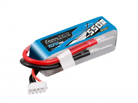 Li-Po Sport 3S 11.1V 550mAh 80C with No Plug