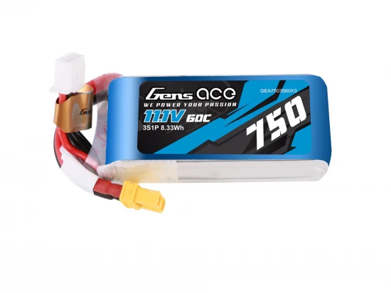 Gens Ace LiPo - 3S 11.1V 750mAh 60C with XT30