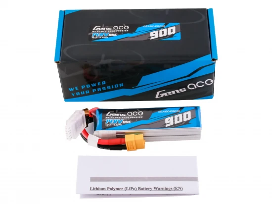 Gens Ace G-Tech LiPo - 4S 14.8V 900mAh 80C with XT60