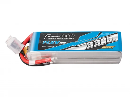 Li-Po Sport 4S 14.8V 3300mAh 80C with No Plug