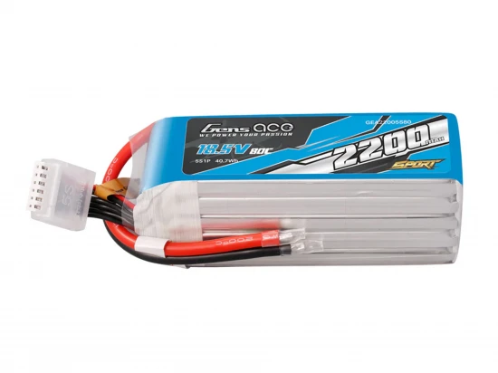Li-Po Sport 5S 18.5V 2200mAh 80C with No Plug