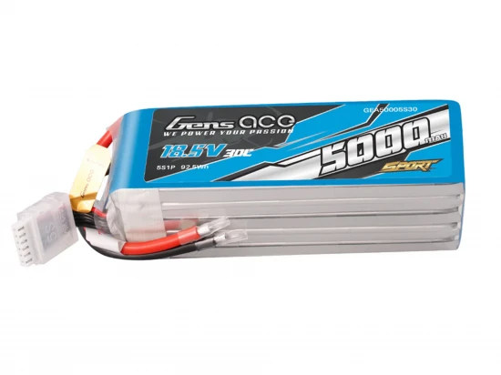 Li-Po Sport 5S 18.5V 5000mAh 30C with No Plug