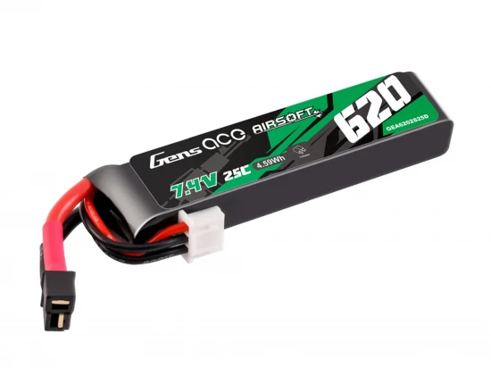 Airsoft 2S 620mAh 25C with Mini Deans (Pistols)