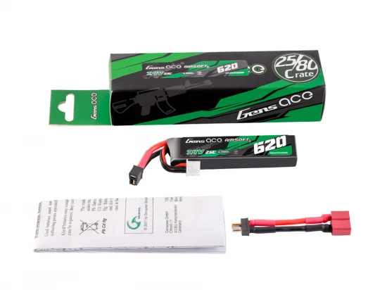 Airsoft 2S 620mAh 25C with Mini Deans (Pistols)