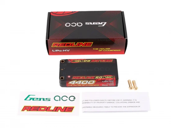 Gens Ace Redline 2.0 Race HV LiPo - 7.6V 4400mAh 140C RL2 Shorty - 5mm
