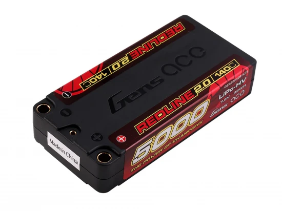 Gens Ace LiPo - HV Car Hard Case Shorty 2S1P 7.6V 5000mAh 140C with 5mm