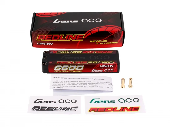 Gens Ace Hard Case LiPo - 2S HV 7.6V 6600mAh 140C with 5mm