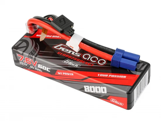 Gens Ace LiPo - Hard Case G-Tech 2S 7.4V 8000mah 60C with EC5 (Promoto)