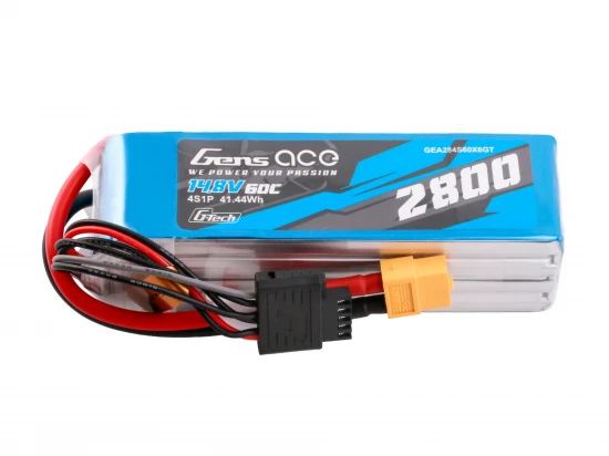 Gens Ace LiPo - G-Tech 4S 14.8V 2800mAh 60C with XT60