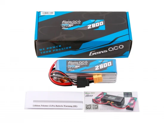 Gens Ace LiPo - G-Tech 4S 14.8V 2800mAh 60C with XT60