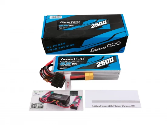 Gens Ace LiPo - G-Tech 6S 22.2V 2500mAh 80C with XT60