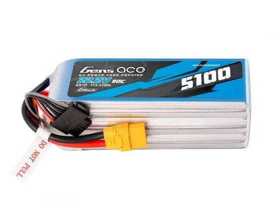 Gens Ace G-Tech LiPo - 6S 22.2V 5100mAh 80C with XT90