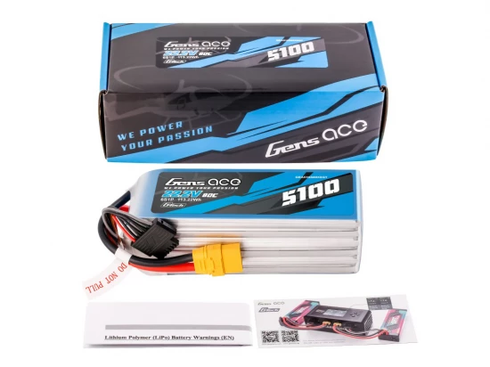 Gens Ace G-Tech LiPo - 6S 22.2V 5100mAh 80C with XT90