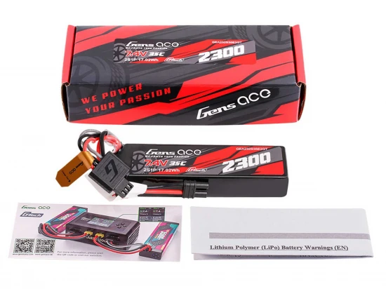 Gens Ace G-Tech Hard Case LiPo - 7.4V 2300mAh 35C with EC2