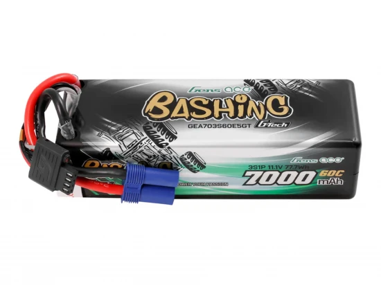 Gens Ace G-Tech 3S 11.1V 7000mAh 60C Bashing LiPo with EC5 Connector