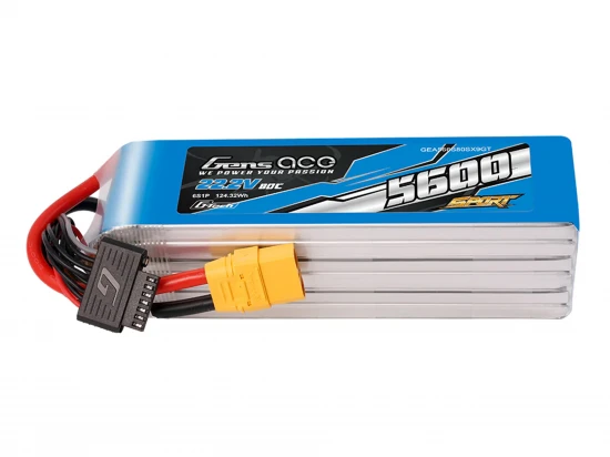 Konect Lipo 5600mah 7.4V 60C 2S1P 41.4Wh (Slim Pack XT60