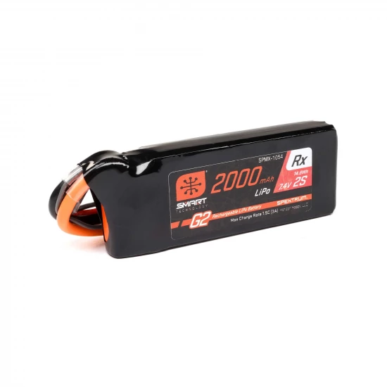 Spektrum 2S 7.4V 2000mAh 15C Smart G2 Receiver LiPo Battery - IC3 + BEC Connectors