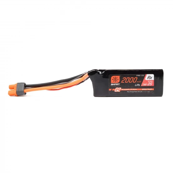 Spektrum 2S 7.4V 2000mAh 15C Smart G2 Receiver LiPo Battery - IC3 + BEC Connectors