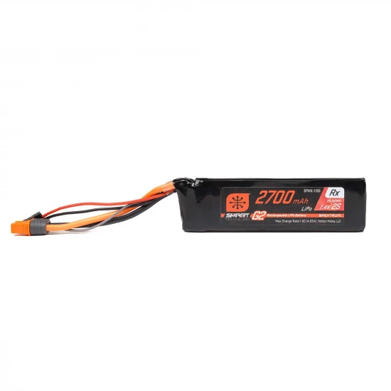 Spektrum 2S 7.4V 2700mAh 15C Smart G2 Receiver LiPo Battery - IC3 + BEC Connectors