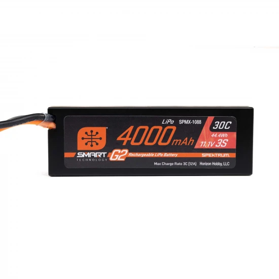 Spektrum 11.1V 4000mAh 3S 30C Smart G2 Hardcase LiPo Battery: IC5