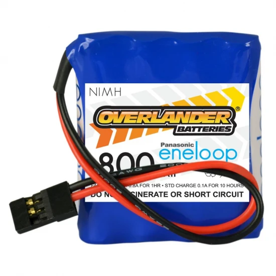 Overlander Panasonic Eneloop 800mAh AAA 4.8v RX Receiver Battery Pack Flat