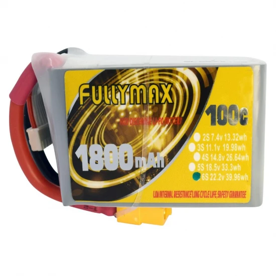 Overlander Fullymax 1800mAh 22.2V 6S 100C FPV LiPo Battery - XT60