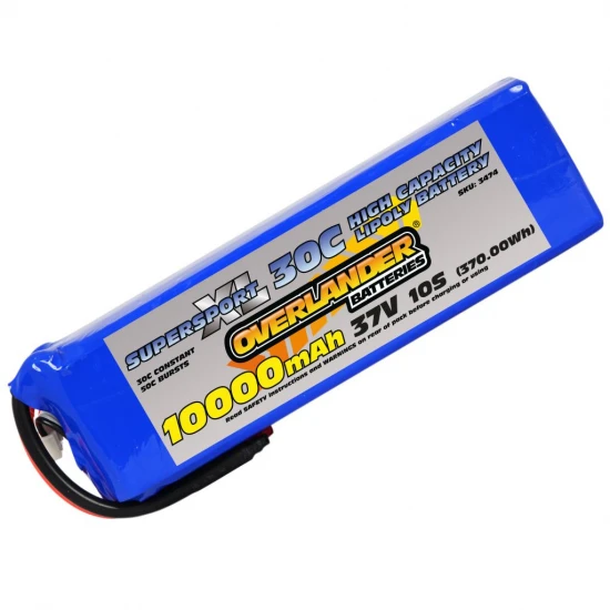 Overlander 10000mAh 37V 10S 30C Supersport XL LiPo Battery - AS150