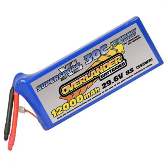 Overlander 12000mAh 44.4V 12S 30C Supersport XL LiPo Battery