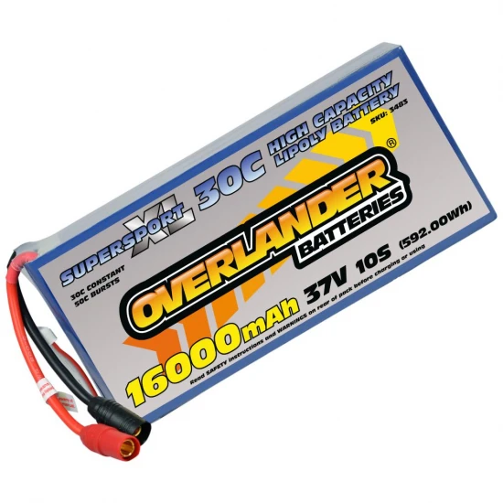 Overlander 16000mAh 37V 10S 30C Supersport XL LiPo Battery