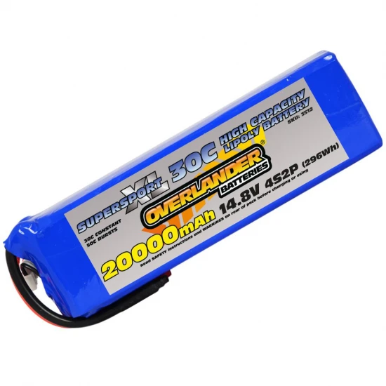 Overlander 20000mAh 14.8V 4S2P 30C Supersport XL LiPo Battery