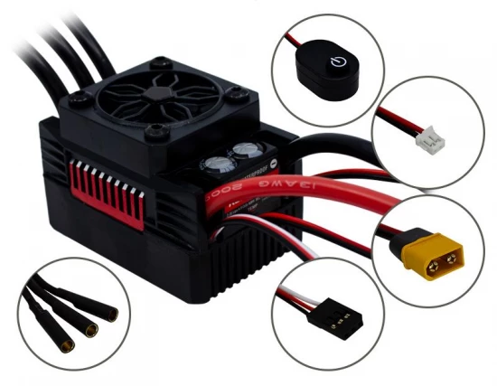 Overlander 2750KV Rocket RC V2 Supersonic 3665 Brushless Motor + 90A ESC for 1:10 and 1:8 Cars