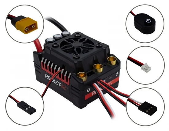 Overlander 1980KV Rocket RC V2 Supersonic 4268 Brushless Motor + 130A ESC for 1:8 Cars