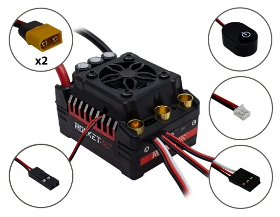 Overlander 1850KV Rocket RC V2 Supersonic 4274 Brushless Motor + 160A ESC for 1:8 Cars