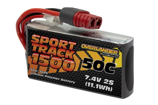 Overlander 1500mAh 7.4V 2S 50C Sport Track LiPo Battery