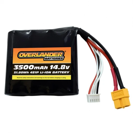 Overlander Samsung 3500mAh 14.8V 4S Flat 18650 Li-Ion Battery - Deans
