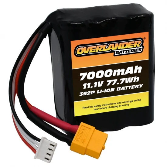 Overlander Samsung 7000mAh 11.1V 3S2P Config 16 18650 Li-Ion Battery - Deans