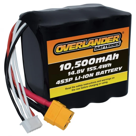 Overlander Samsung 10,500mAh 14.8V 4S3P 18650 Li-Ion Battery - Deans