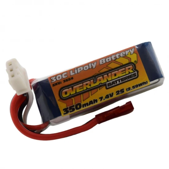 Overlander 350mAh 7.4V 2S 30C Lipo Battery with BEC