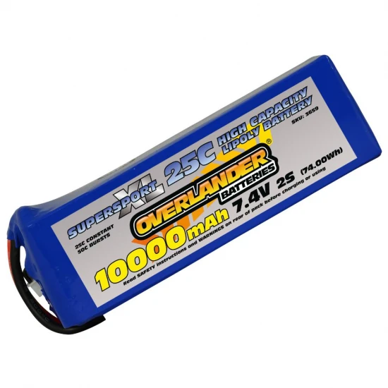 Overlander 10000mAh 7.4V 2S 25C Supersport XL LiPo Battery - AS150