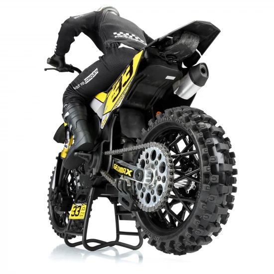 ProLine Dunlop Geomax MX33 CR4 Rear Tyre Mounted on Black Losi Promoto Wheel (1)