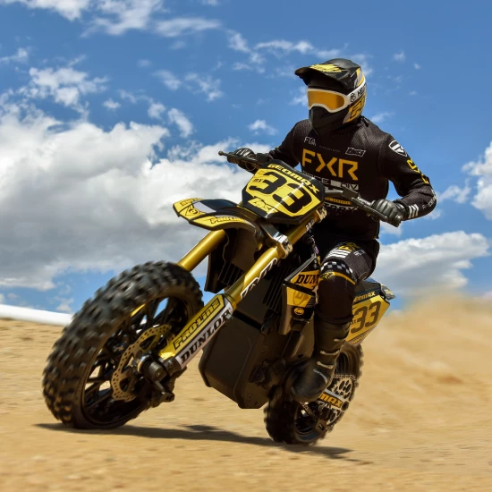 ProLine Dunlop Geomax MX33 CR4 Front Tyre Mounted on Black Losi Promoto Wheel (1)