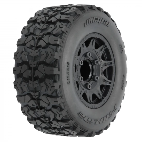 ProLine Jaeger HP Belted 2.8 Tyres Mounted on 12mm/14mm Black Raid Wheels (2)