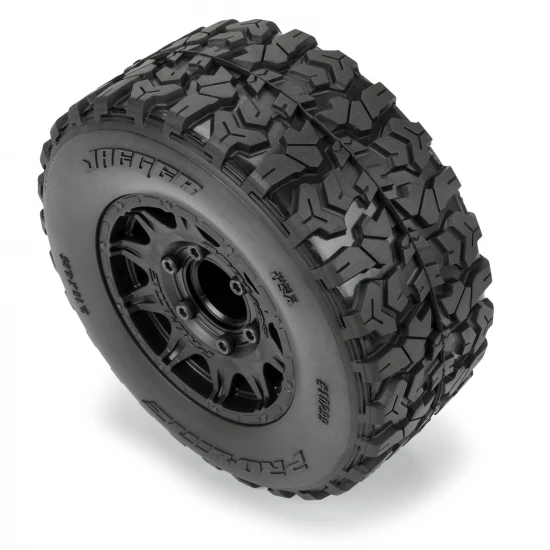 ProLine Jaeger HP Belted 2.8 Tyres Mounted on 12mm/14mm Black Raid Wheels (2)